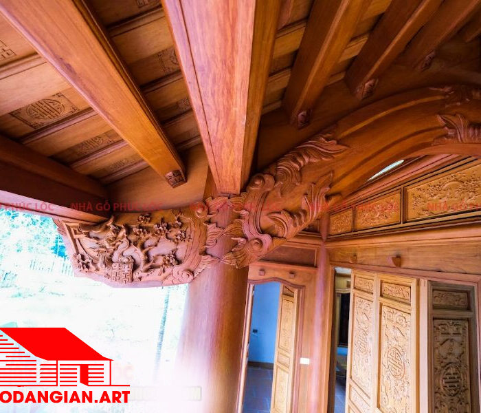 Nhà Gỗ Mít 5 Gian Hiên Thông