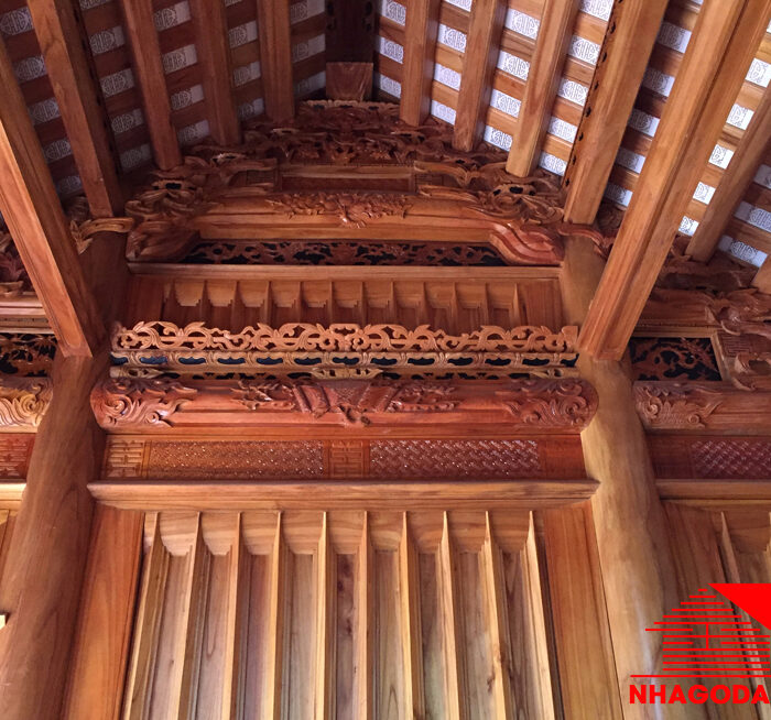 Nhà Gỗ 3 Gian Kẻ Truyền Đủ Cột